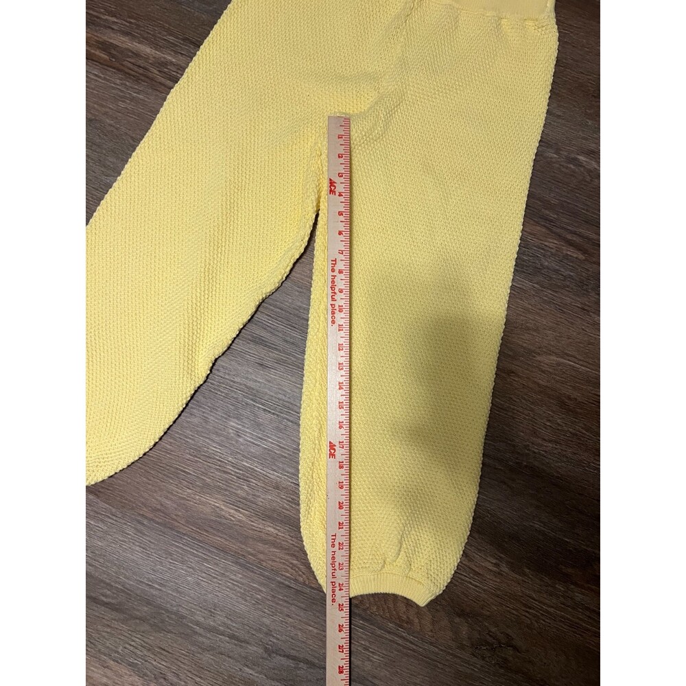 NWT FREE PEOPLE Hailee Waffle Stitch Cardigan & Pants In Yellow Tansy Sz Sm - Picture 16 of 16